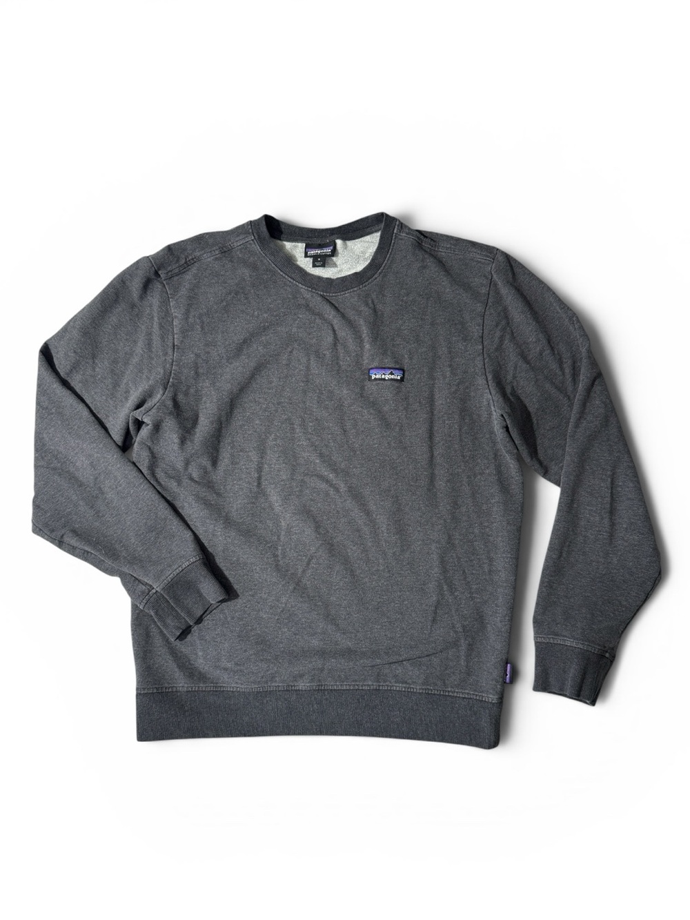 Patagonia mens S Small gray solid organic cotton crewneck sweatshirt EUC